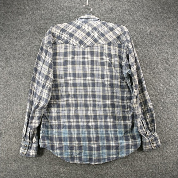 Cold Storage Men's Pearl Snap Shirt Multicolor Medium Long Sleeve Plaid Cotton - Picture 5 of 12